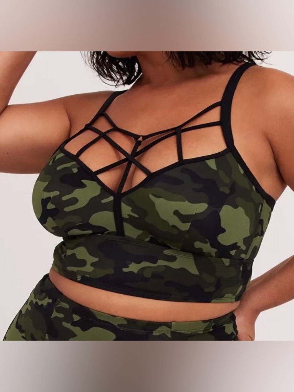 Torrid Camo cage swim top Size 2x